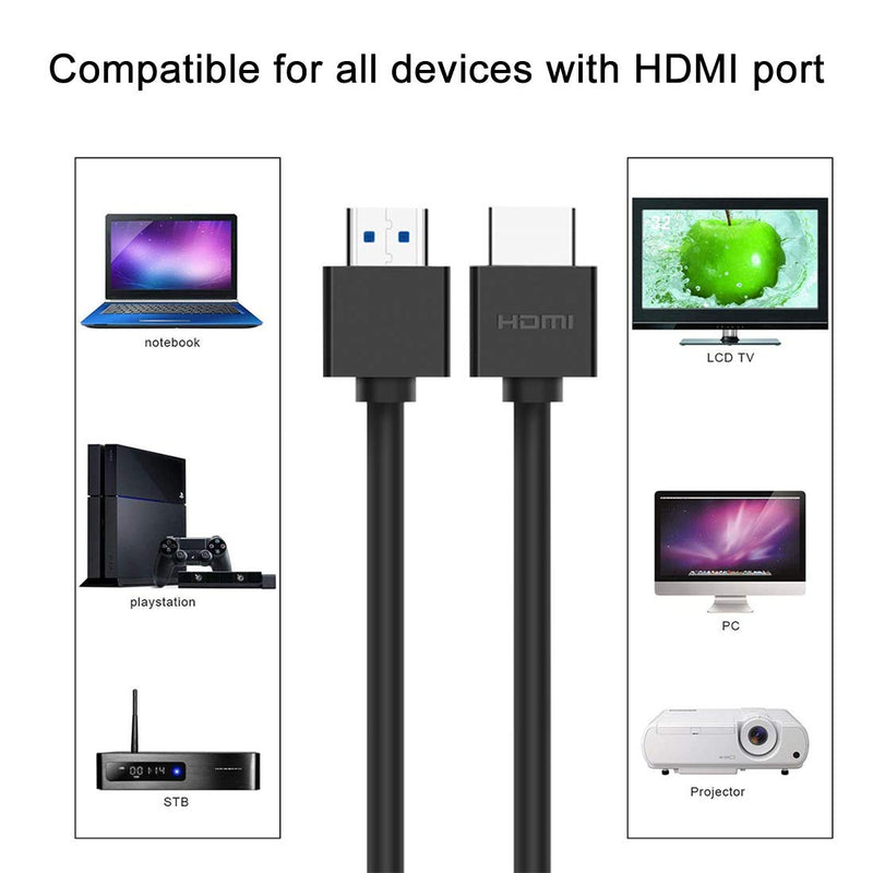 4K HDMI Cable for HDMI Switch Box/HDMI Cord (3.3 feet) HDMI to HDMI, TOP Series) Supports (4K@60HZ,1080p FullHD, UHD/Ultra HD, 3D, High Speed with Ethernet, PS4, Xbox, HDTV)