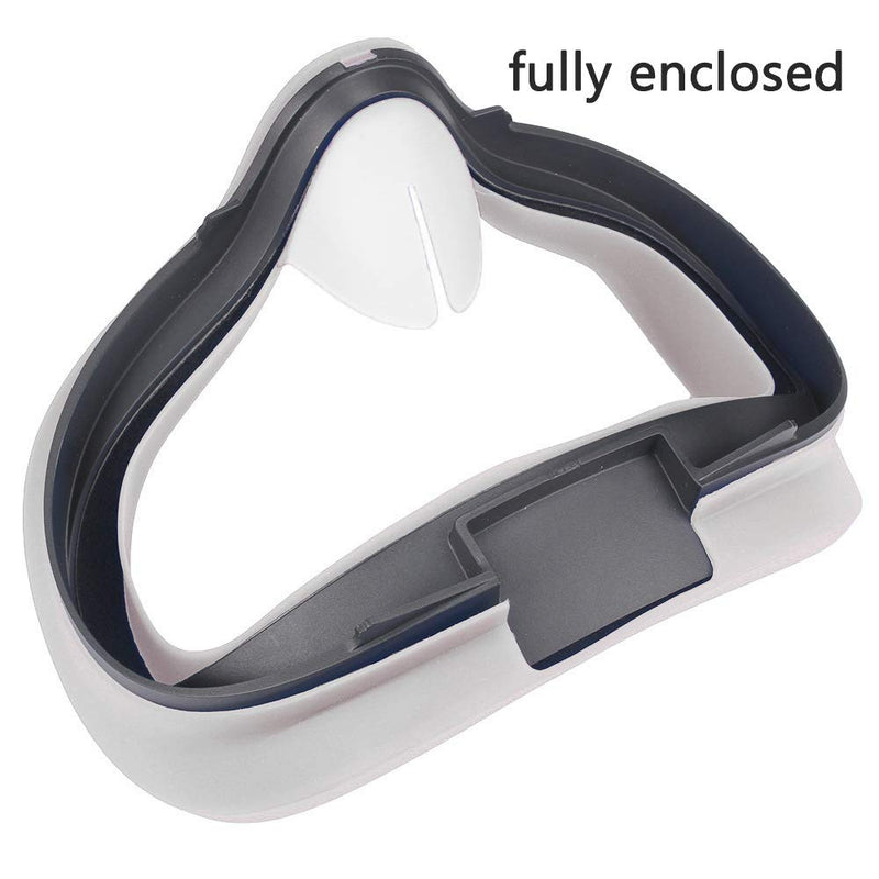 APOSU Silicone VR Face Cover for Oculus Quest 2, Face Pad Cushion Compatible with Oculus Quest 2 VR Headset Face Cover Skin Accessories (Light Gray) Light gray