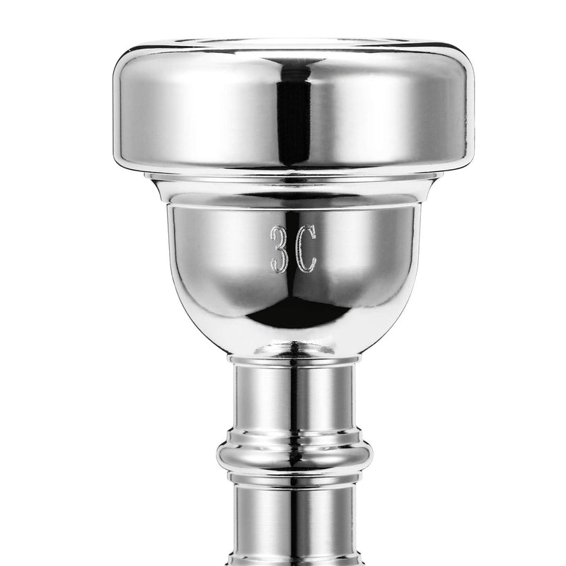 Eastar Bb 3c Trumpet Mouthpiece 3c, Silver Plated (2 Pack)