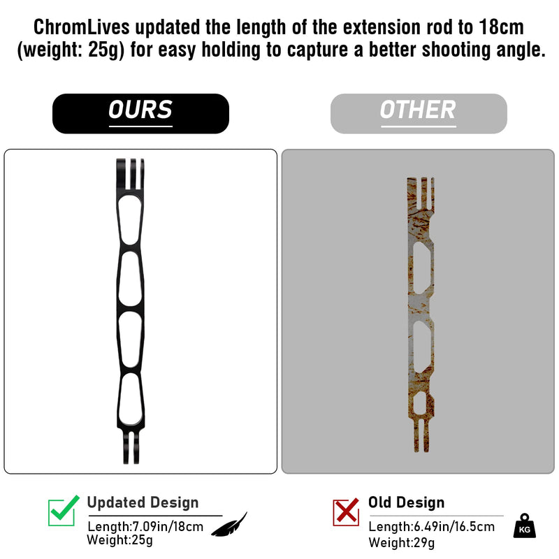 [AUSTRALIA] - Extension Arm for Gopro,Upgraded Longer Aluminum Extension Metal Pole Mount Combo 7 Packs Compatible with Gopro Hero 9 8 7 6 5, ChromLives Motorcycle/Bike Helmet Mount Extension Accessoires 