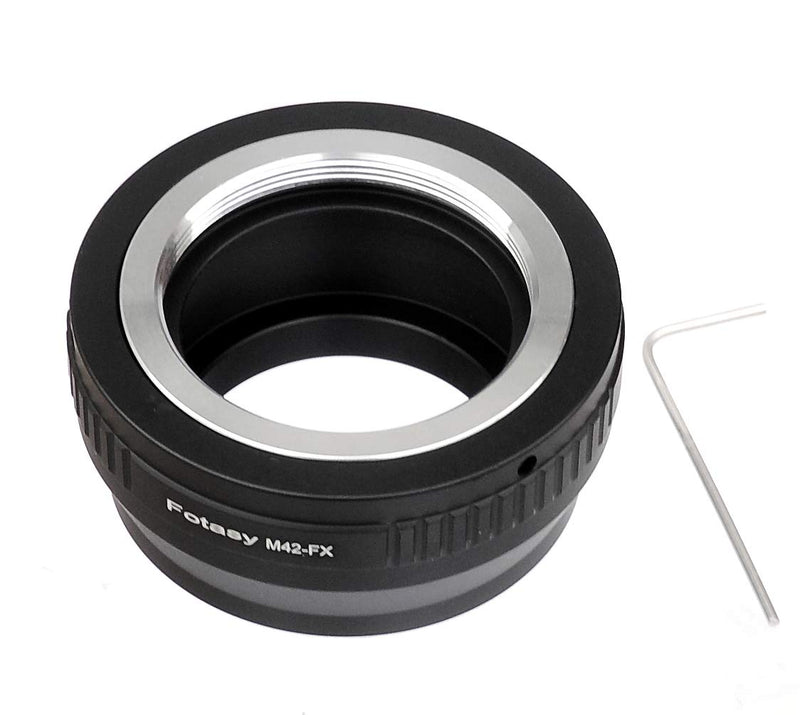Fotasy Adjustable M42 Lens to Fuji X Adapter, 42mm Screw Mount Lens to X Mount Adapter Compatible with Fujifilm X-Mount X-Pro1 X-Pro2 X-E1 X-E2 X-E3 X-A5 X-M1 X-T1 X-T2 X-T3 X-T10 X-T20 X-T30 X-H1 M42 - FX Adapter