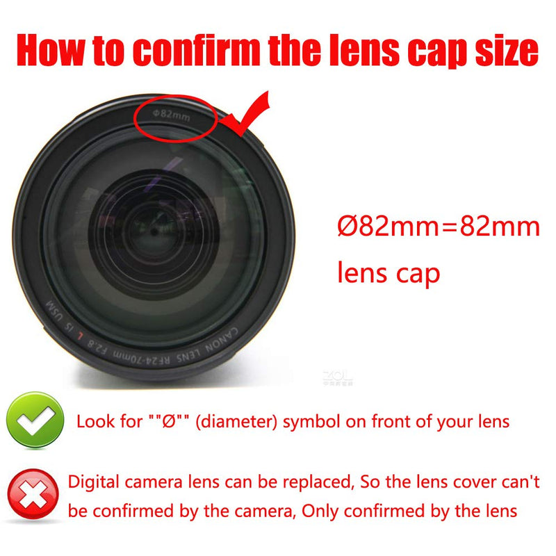 Z5 Z7 Lens Cap (2 Pack) for Nikon Z7 Z5 Z50 w/Nikkor Z 24-70mm,for Canon EOS R5 R6 w/RF 24-70mm RF 15-35mm Lens (82mm)