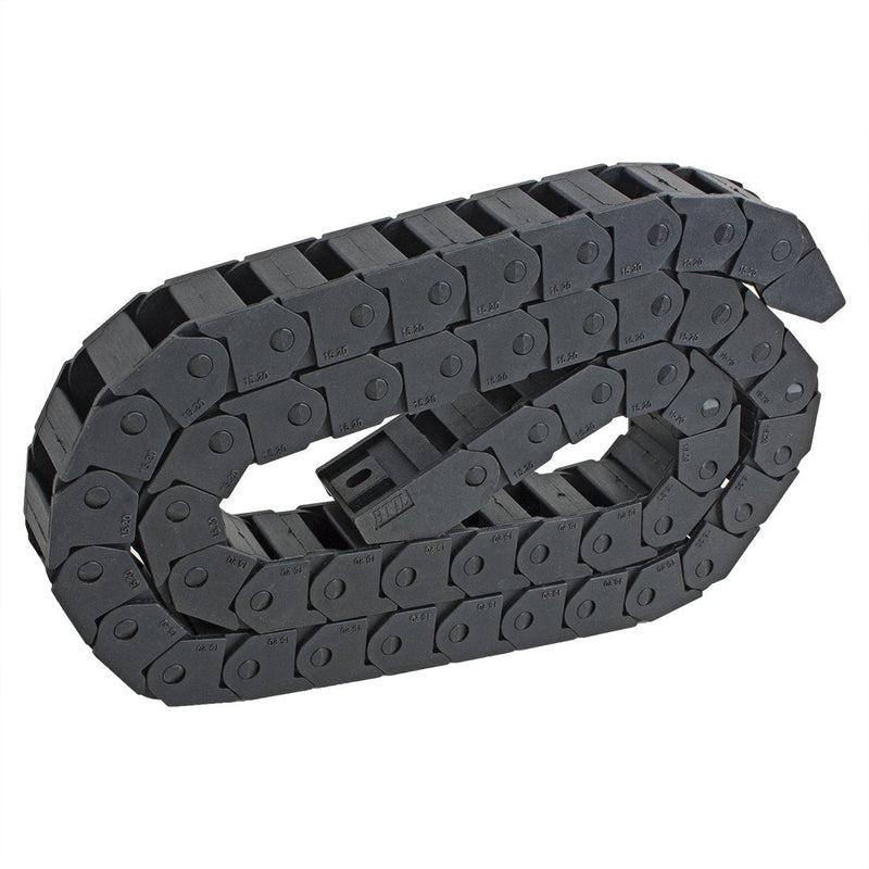 uxcell R28 15mm x 20mm (InnerH*InnerW) Black Plastic Wire Carrier Cable Drag Chain 1M Length for CNC