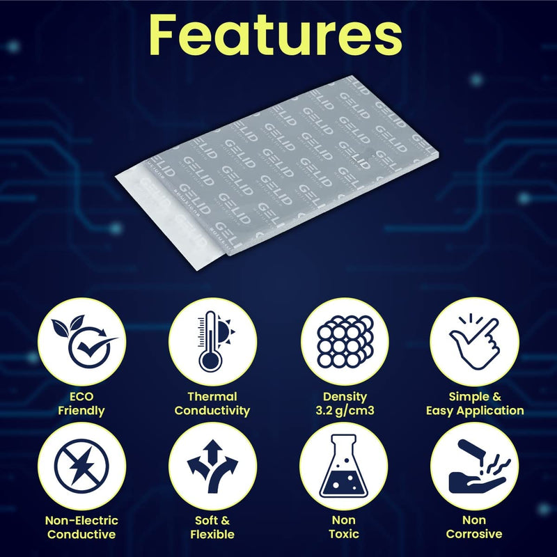 Gelid Solutions GP-Extreme 12W-Thermal Pad 80x40 (2pcs) Excellent Heat Conduction, Ideal Gap Filler. Easy Installation. (80x40x2.5 (2pcs)) 80x40x2.5 (2pcs)
