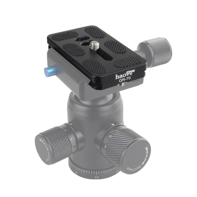 Haoge 70mm QR Quick Release Plate with D-Ring Screw Fits Arca-Swiss Standard for Tripod Ball Head Clamp Camera Lens