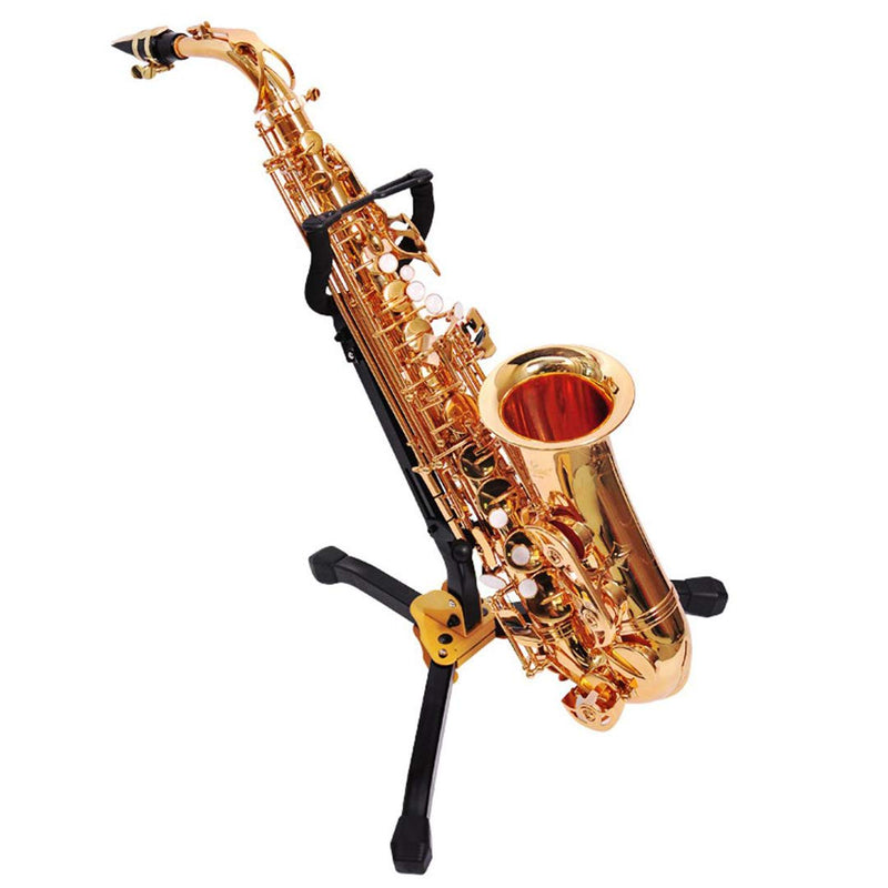 LOLUNUT Saxophone Stand, Foldable Alto/Tenor Sax Stand, Adjustable Metal Triangle Base Design