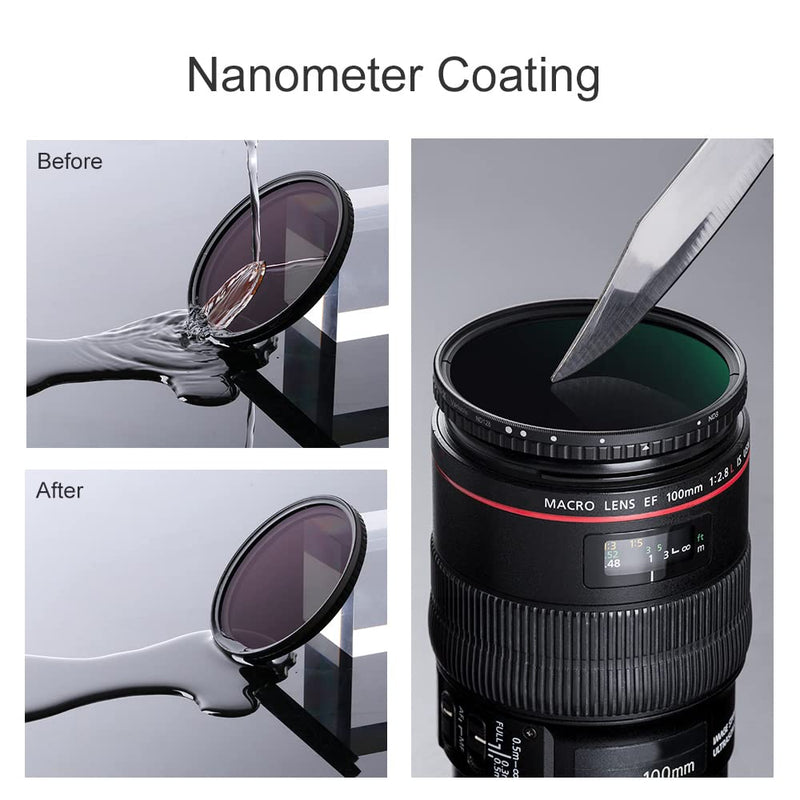 [AUSTRALIA] - K&F Concept 52mm Variable ND Filter ND8-ND128 (3-7 Stop) HD Hydrophobic VND Filter for Camera Lens No X Cross 