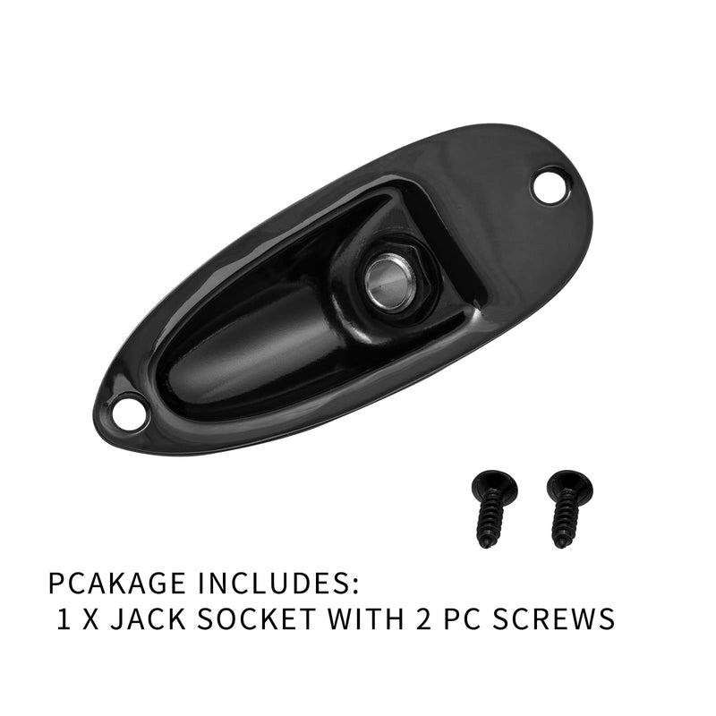 [AUSTRALIA] - Cheerock 1/4" Boat Style Guitar Strat Loaded Output Jack Input Jack for Electric Guitar Fender Stratocaster Strat ST Electric Guitar Replacement Parts (black) black 