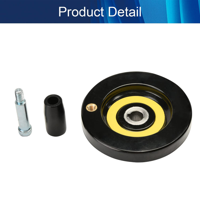 [AUSTRALIA] - Aicosineg 2Pcs Ripple Hand Wheel 10mm/0.39" Hole 80mm/3.15" Dia Handwheel Crank Handle Black with Revolving Handle Round Handwheel for Most Machine Wood Lathe Mill Table Saw Tailstock Drill Press 80*10mm 2Pcs 