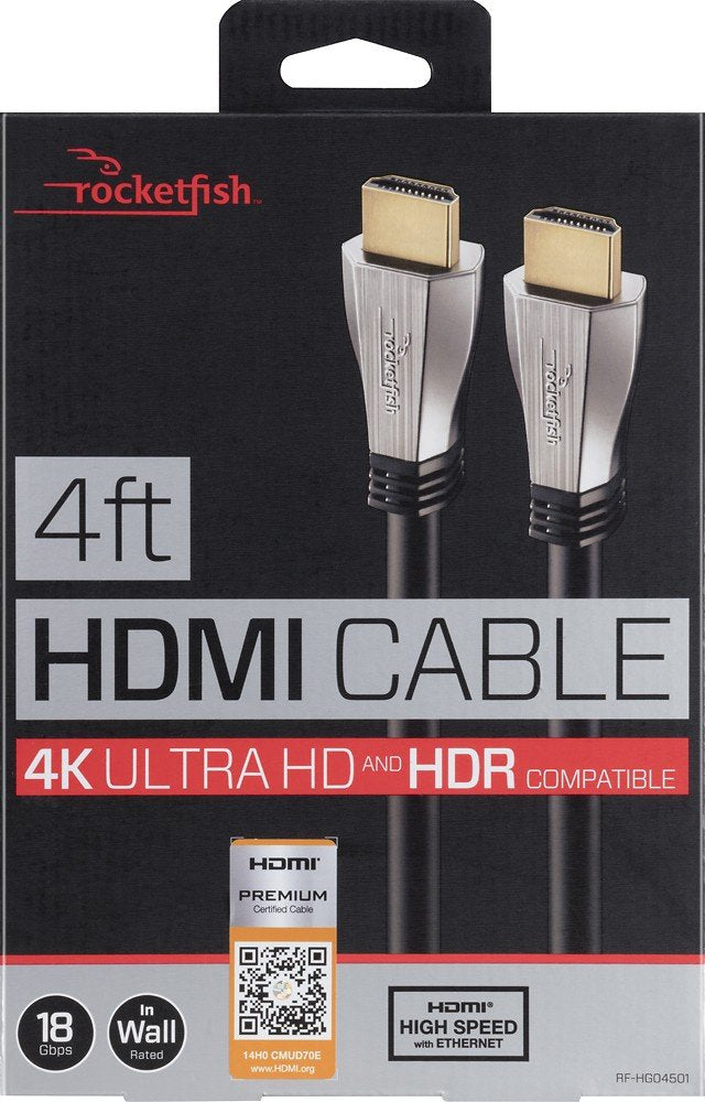 Rocketfish 4 ft HDMI 18GBps Ultra HD 4Kx2K 1080p