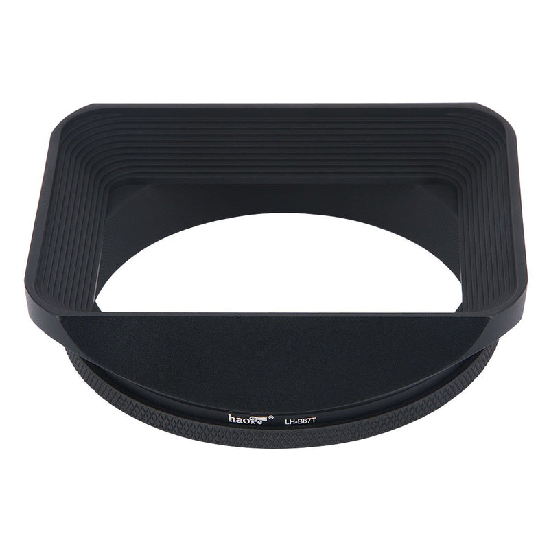 Haoge 67mm Square Metal Screw-in Mount Lens Hood Shade with Cap for 67mm Canon Nikon Sony Leica Leitz Carl Zeiss Voigtlander Nikkor Panasonic Fujifilm Olympus Lens and Other 67mm Filter Thread Lens