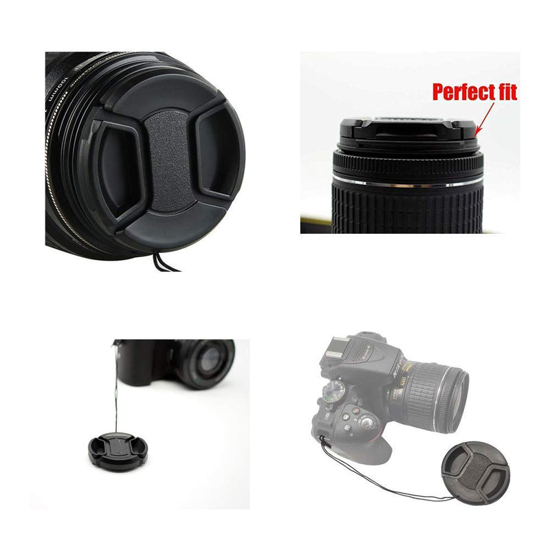 WH1916 49mm Lens Cover Cap for Canon M50 M100 M6 w/ EF-M 15-45mm IS STM Lens, Sony RX1R w/ SEL 18-55mm, NEX-7 w/ E 55-210mm Lens (2 Packs)