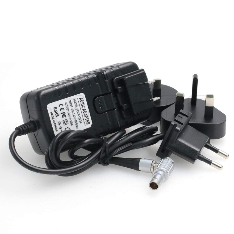 [AUSTRALIA] - SZRMCC Right Angle 0B 2 Pin Male AC DC Power Adapter with US UK EU AU Plugs for Teradek Bolt SmallHD 503 703 Hollyland Cosmo 600 (Right Angle 2 Pin) Right Angle 2 Pin 