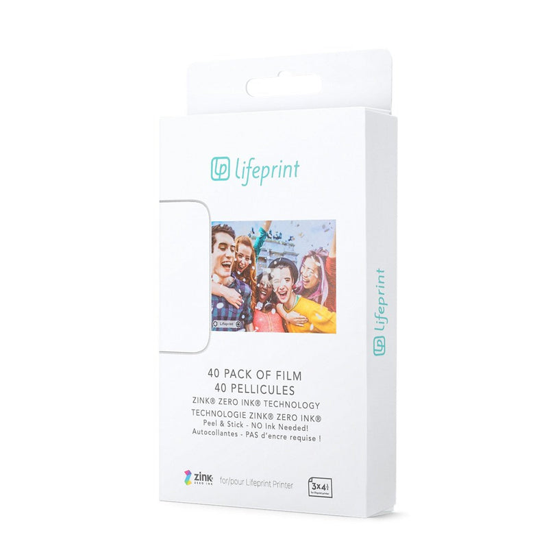 Lifeprint 40 Pack of Film for Lifeprint Augmented Reality Photo and Video Printer. 3x4.5 Zero Ink Sticky Backed Film 40-pack