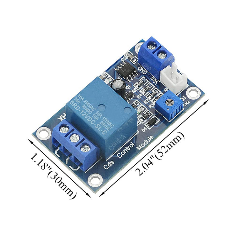 WMYCONGCONG 4 PCS XH-M131 Photoresistor Relay Module DC 12V Light Control Switch Photoresistor Relay Module Detection Sensor Automatic Light Control Switch with Cable