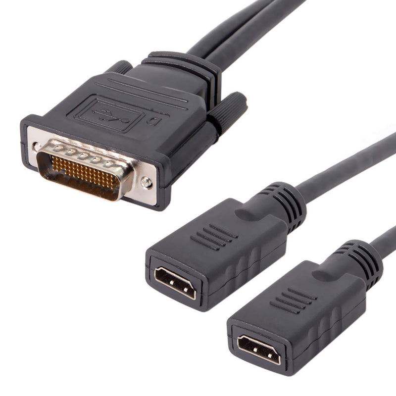 DMS 59 Pin to 2 HDMI Cable, CABLEDECONN DMS 59 Pin Male to HDMI Female Dual Monitor Extension Cable Adapter for Lhf Graphics Card (DMS 59 pin Dual hdmi)