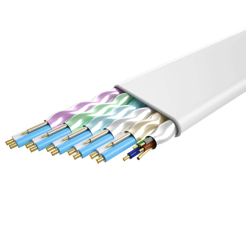 Flat HDMI Cable 30 Feet Postta 4K HDMI2.0 Cable Support 4K(2160P),3D,1080P,Ethernet,Audio Return(White-Pale Blue) 30FT Pale Blue