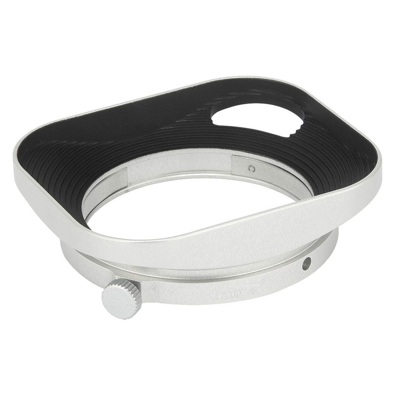 Haoge LH-M36W Square Metal Lens Hood Hollow Out Designed with Cap for Leica Summicron 35mm f2, Summicron M 35mm f2, Summicron-M 35mm f2 ASPH and Elmarit-M 28mm f2.8 ASPH Lens Silver