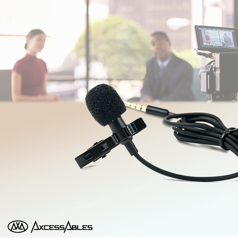 AxcessAbles LAV-C Lavalier Lapel Clip-On Condenser Microphone for PC, Mac & Android Mobile Devices