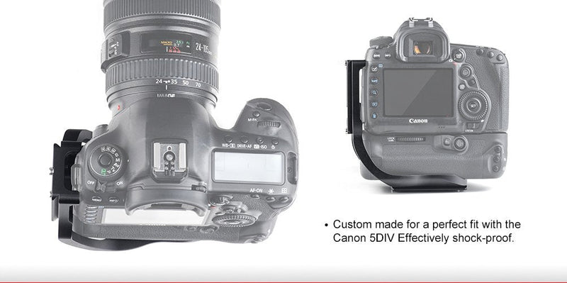 SUNWAYFOTO PCL-5DIVG L Plate for Canon 5D Mark IV Camera with Battery Grip Arca/RRS Sunway