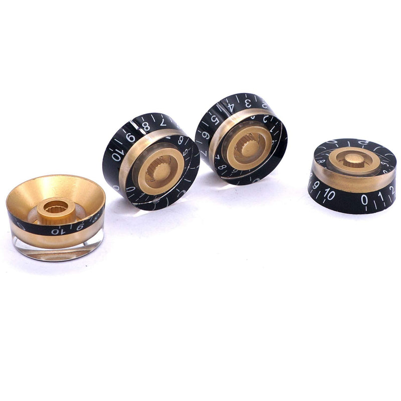 Taiss 4Pcs Amber Top Hat Knobs Electric Guitar Bass Speed Volume Tone Control Knobs Fits 6mm/0.24" Rotary Shaft Musical Instruments and Radios Parts Replacement KNOB-S32