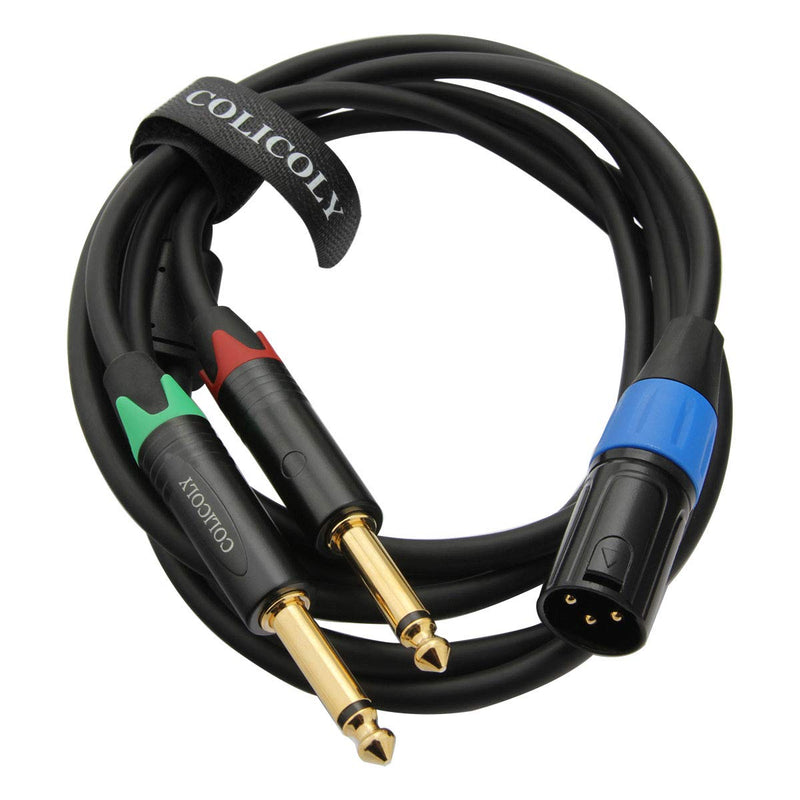 [AUSTRALIA] - COLICOLY Dual 1/4 inch TS Mono to XLR Male Y Splitter Cable, XLR Male to Dual 6.35mm TS Y Adapter Cord - 6.6ft 