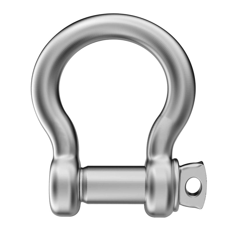 2 Pcs 4/7 Inch 304 Stainless Steel D Ring Shackles 14 mm Screw Pin Anchor Shackle for Traction Steel Wire, 14 mm