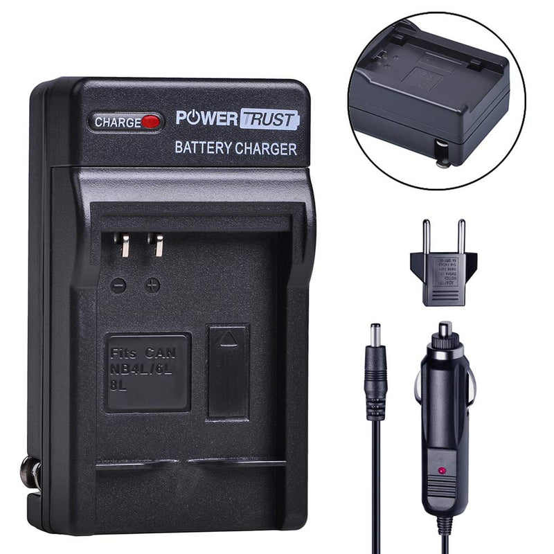 PowerTrust 2Pcs NB-4L NB4L Battery + Fast Charger for Canon PowerShot ELPH 100 HS, 300 HS, 310 HS, SD1000, SD1100 is, SD1400 is, SD200, SD30, SD300, SD40, SD400, SD430, SD450, SD600, SD630