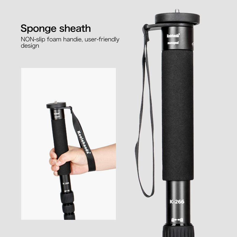 [AUSTRALIA] - koolehaoda 6-Section Monopod Compact Portable Photography Aluminum Alloy Unipod Stick (K-266 Black) 