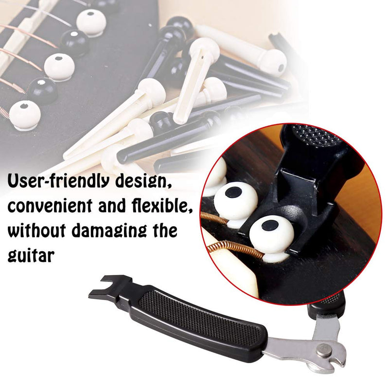 Guitar Bone Bridge Saddle Nut Bone Bridge Pins Made And String Winder Cutter and Bridge Pin Puller, Guitar Repair Tool Functional 3 in 1