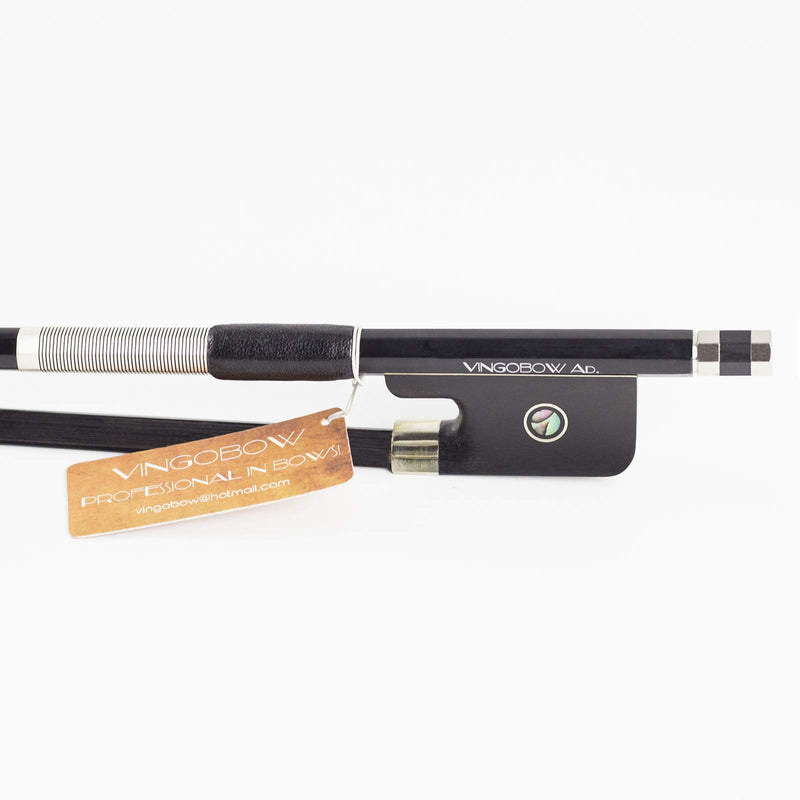 [AUSTRALIA] - VingoBow 3/4 Size Natural BLACK Mongolia Horsehair Carbon Fiber Cello Bow DEEP and POWERFUL Tone Nice Design Black Color Art No.100CB 
