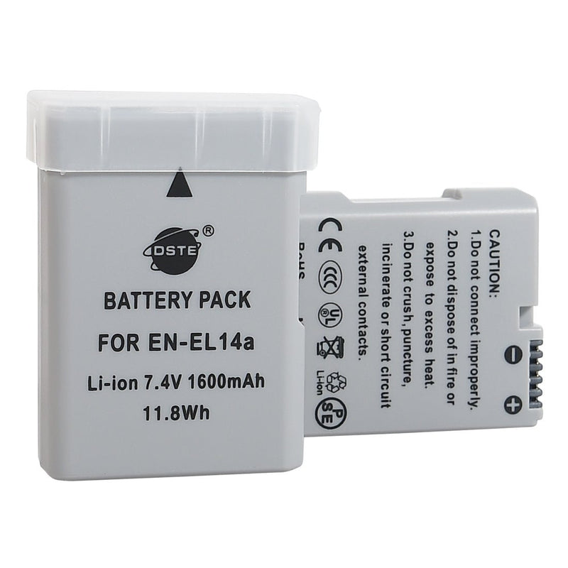 DSTE Replacement for Pro IR Remote MB-D3400 Vertical Battery Grip + 2X EN-EL14 EN-EL14a Compatible Nikon D3400 SLR Digital Camera