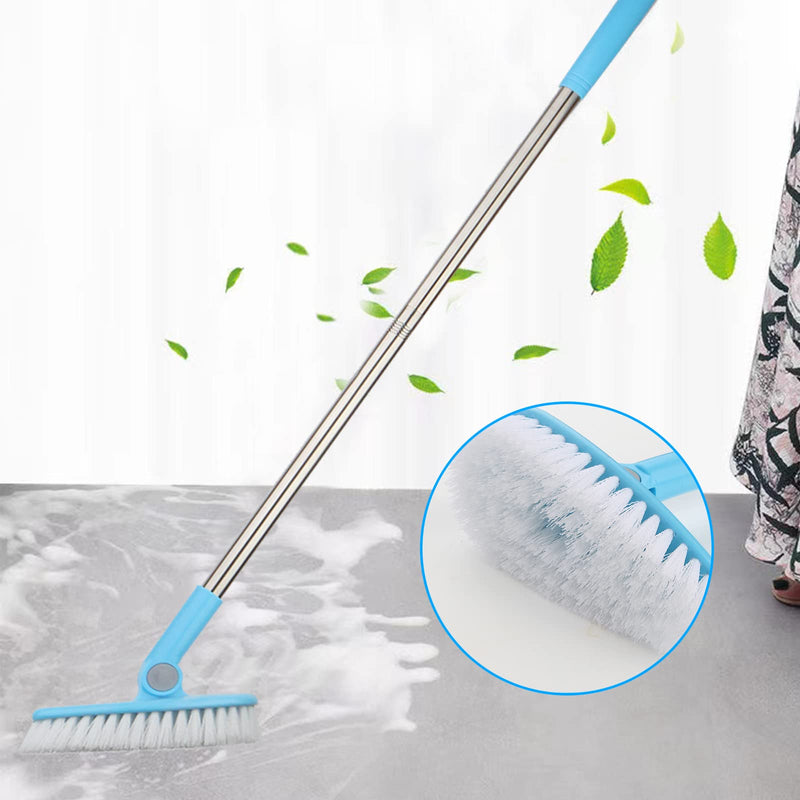 1 Piece Scalable Rotatable Long Extendable Handle Removable Tub/Bathroom/Tile/Scrub Brush Scrubber Telescopic Lightweight Alloy Handle Detachable (Blue) Blue