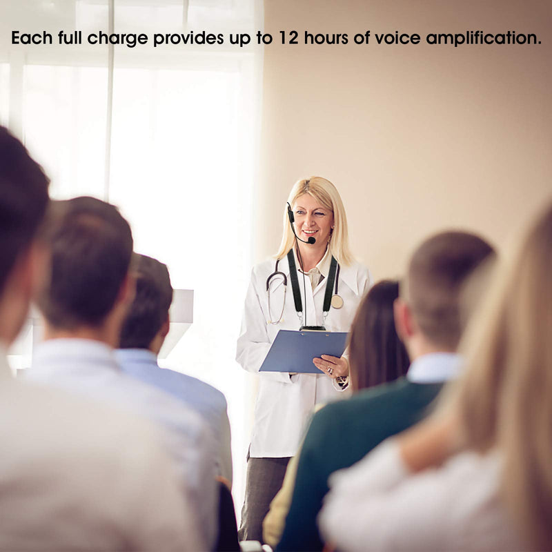 [AUSTRALIA] - ZOWEETEK Voice Amplifier for teaching,Voice Amplifier Microphone Headset,Portable Voice Amplifier for Teachers,Coaches,Training,Presentation,Meeting,Tour Guide,Church,Singing,Supports MP3 Format Audio black 