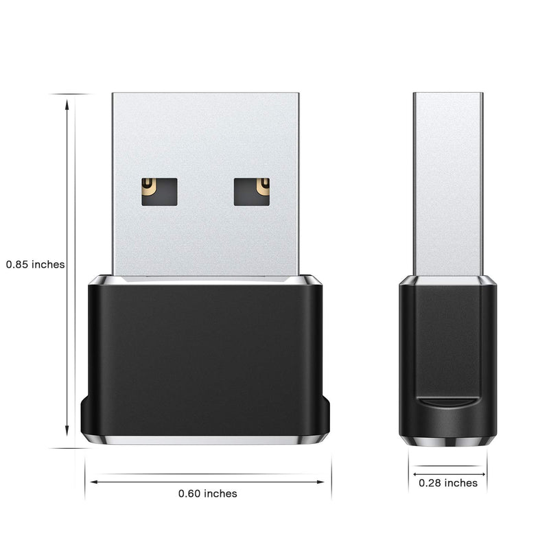USB C Female to USB Male Adapter 2 Pack,Type A Charger Cable Adapter for iPhone 11 12 Mini Pro Max,Airpods M1 iPad 2021,Samsung Galaxy Note 10 S20 Plus 20 S21 21 FE Ultra,13 12S,Google Pixel 5 4 3 XL Black