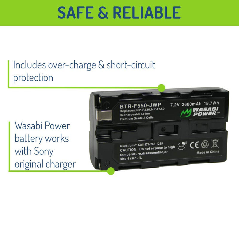 Wasabi Power Battery for Sony L Series, NP-F330, NP-F530, NP-F550, NP-F570 (2600mAh) and CN-160, CN-216, CN-126 Series