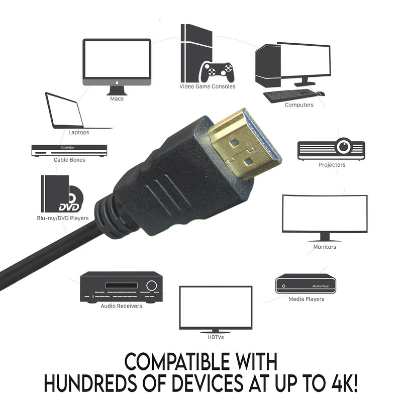 Acuvar Ultra High Speed 6 ft HDMI Cable Gold Plated 4K @ 60Hz, Ultra HD, 1080P & ARC Compatible with Laptop, Gaming PC, Monitor, PS5, PS4, Xbox X, One, Fire TV, Apple TV, ROKU, Soundbar & More 6 Feet
