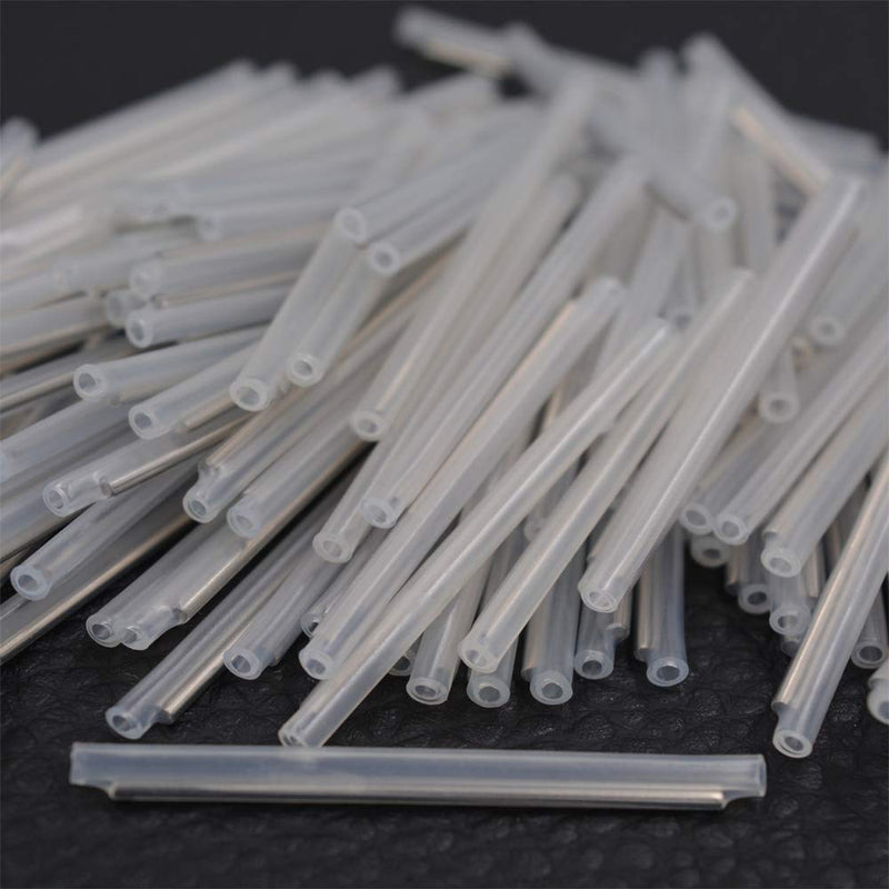 300pcs Fiber Splice Sleeves（5mm diam, 60mm Length）Fusion Fiber Optic Cable Heat Shrinks Tubing 304 Stainless Steel PE Clear Bare Optical Fiber Fusion Pipe hot melt Protection Tubes