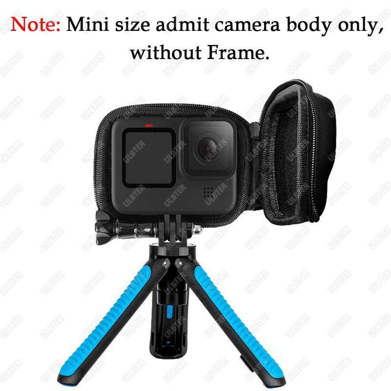 Mini Storage Bag Case for GoPro Hero10 Hero9 Hero8 Black + GoPro Hero 10 9 8 Rubber Lens Cap Cover , ULBTER Carrying Portable Boxes Accessory for Go pro Hero9 Hero8 [2+1 Pack] Black Bag+Cover
