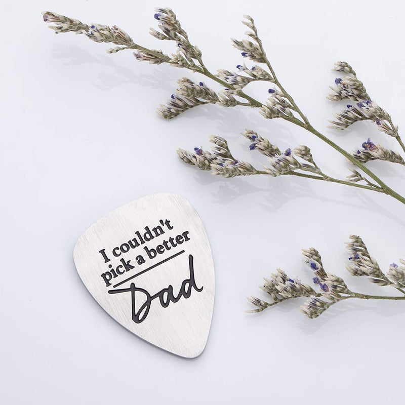 Fathers Day Gifts Keychain Dad Gifts from Daughter Son I Couldn't Pick a Better Dad Guitar Picks Funny Gift Ideas for Men Him Husband Daddy Birthday Gifts Key Ring (dad-guitar)