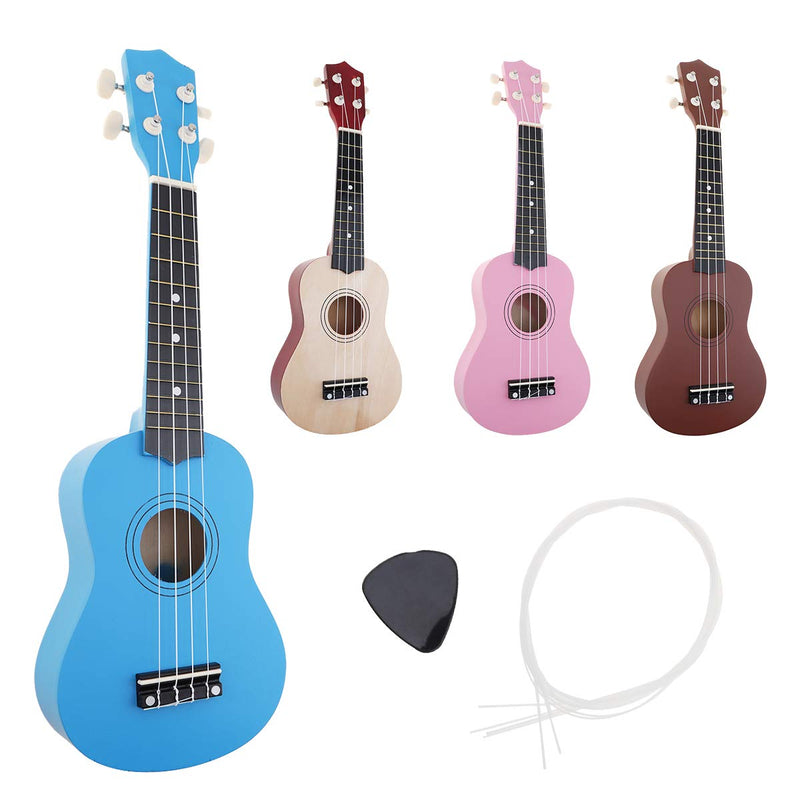 YiPaiSi 21 Inch Soprano Ukulele Beginner Pack, Ukulele Soprano Starter Kit, Hawaii Basswood Kids Guitar With String & Pick for Kids Students and Beginners (Blue)