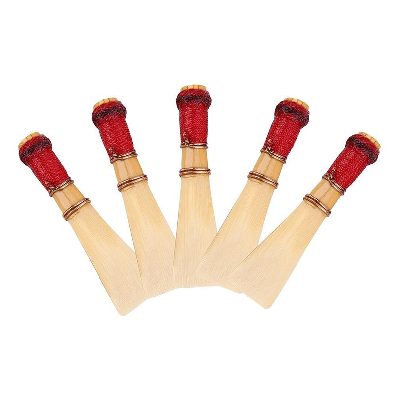 Tbest Bassoon Reeds Reed, 5 Pcs Bamboo Bassoon Reeds Medium with Case/Tube Instrument Bassoon Accessories