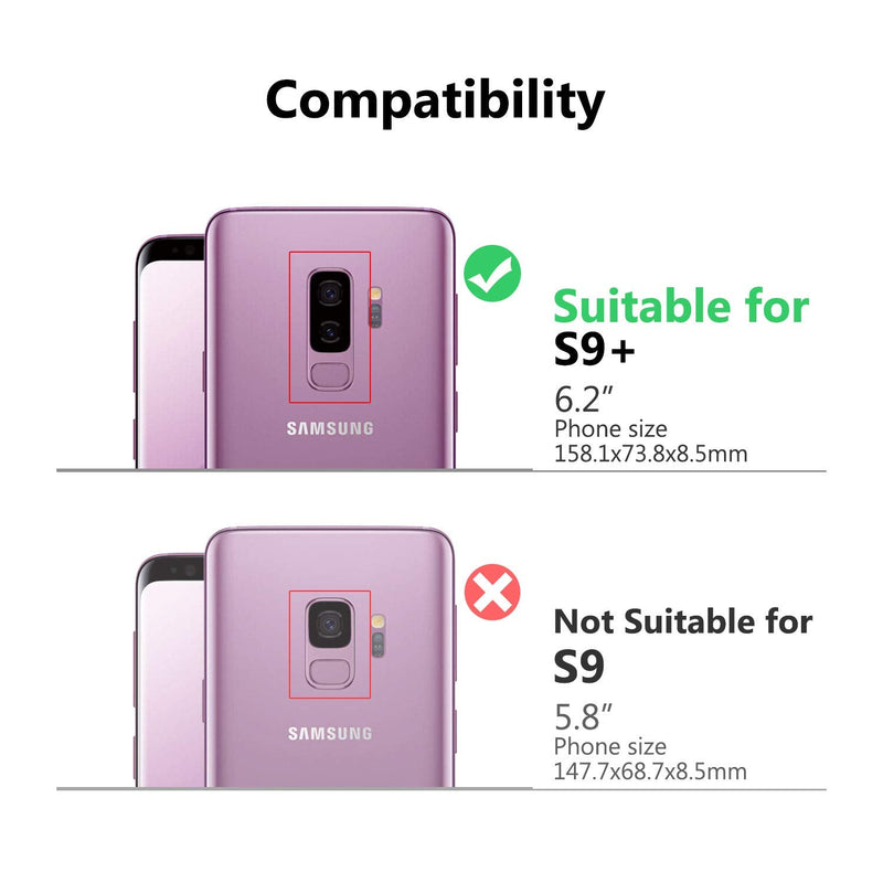 OCASE Samsung Galaxy S9 Plus Case, S9 Plus Wallet Case [TPU Shockproof Interior Protective Case] [Card Slot] [Kickstand] [Magnetic Closure] Leather Flip Case for Samsung Galaxy S9 Plus (Black) Black