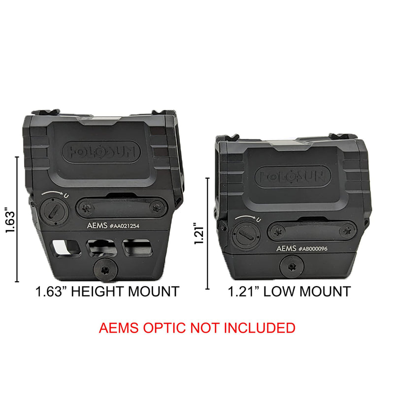 Holosun AEMS 1.22" Low Profile Mount Adapter Plate for Absolute Co-Witness on Picatinny Rail Systems