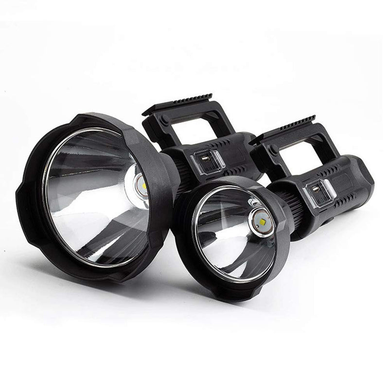 Hunting Friends Super Bright Rechargeable Spotlight, Handheld Tactical Flashlight 4 Modes High Power Portable Waterproof LED Searchlight USB Output P50 Camping Torch for Outdoor (P50-Medium Size) P50-Medium Size