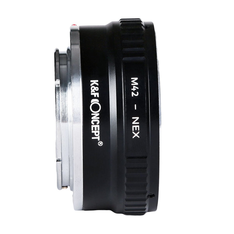 K&F Concept Lens Mount Adapter M42 to NEX Ⅱ Copper Adapter Compatible with M42 Screw Mount Lens Sony NEX Camera Black