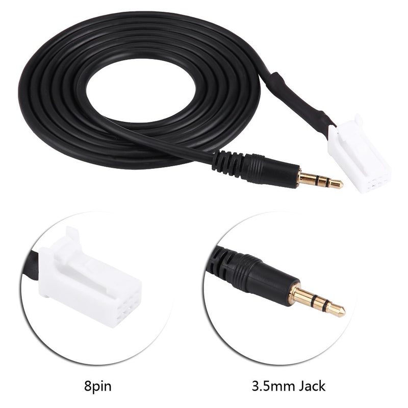 Suuonee Aux-in Audio Cable Adapter, Car Audio AUX Input Cable Adapter 8pin Plug 3.5mm Jack for Suzuki Swift Vitra Jimny