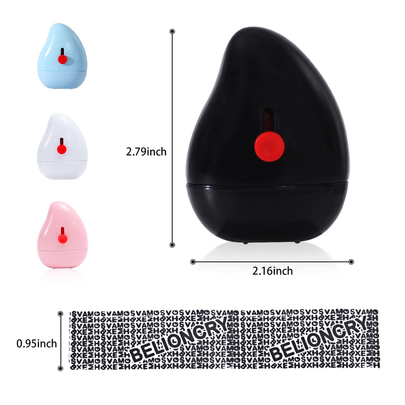 Belioncry Identity Theft Protection Roller Stamp 2.0 Generation with Ceramic Box Opener ID Police Block Address and Protect Your Privacy Information Self-Inking Roller Stamp Black Normal+3 Refills