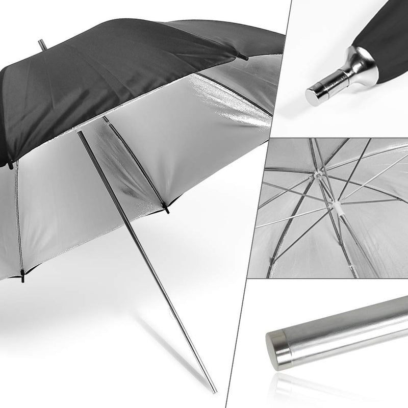 LimoStudio Case of 2, 40" Double Layer Black & Silver Photo Studio Umbrella Photo Video Reflector, LMS127