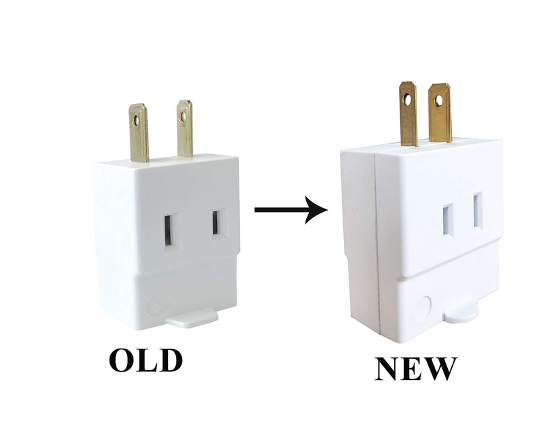 Oviitech Single Receptacle to 3 Outlet Cube Wall Tap,Plug-In Triple Outlet Polarized Adapter,White(4 Pack)